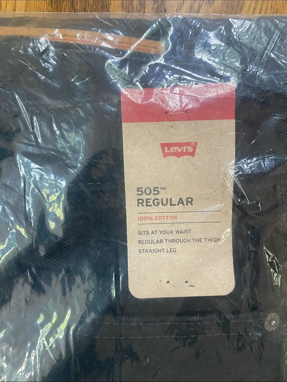 NWT Men's Levi's 505 Regular jean black 42 X 34 Big and Tall zip fly straight